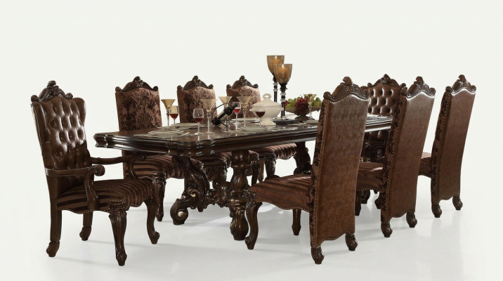 Classic dining table wood dining room set 8x chairs designer set