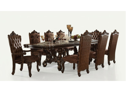 Classic dining table wood dining room set 8x chairs designer set