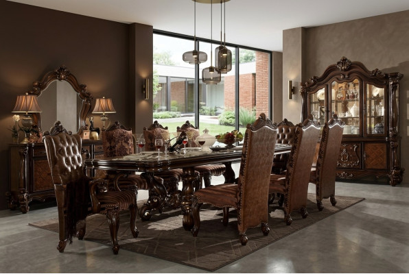 Dining room set suite display cabinet table 8x chairs sideboard decor mirror baroque style