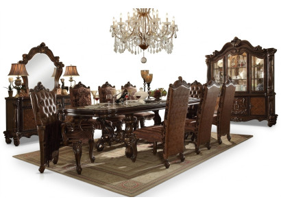 Dining room set suite display cabinet table 8x chairs sideboard decor mirror baroque style