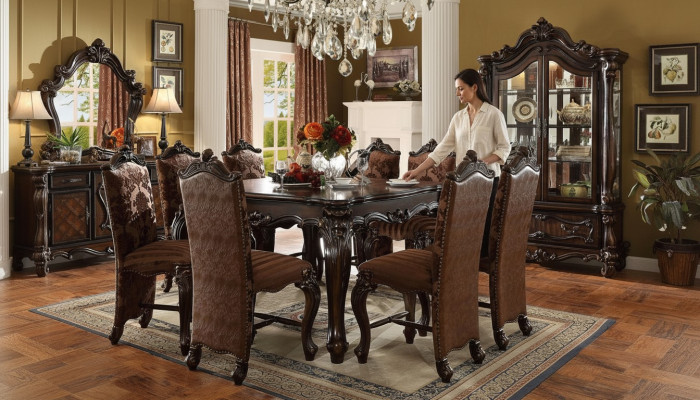 Classic dining table set wood dining room 8x chair set chairs
