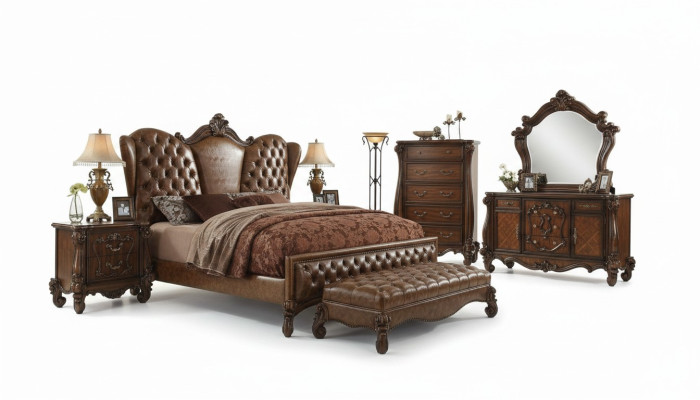 Design bedroom 6-piece bedroom complete decor set bed nightstand