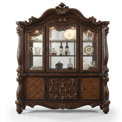 Luxury display cabinet display case wood corner cabinet corner display glass new baroque