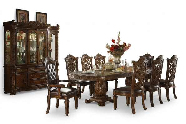 Dining room complete set: table, sideboard, 8x chairs, display cabinet, baroque suite