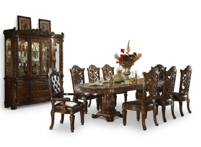 Dining room complete set: table, sideboard, 8x chairs, display cabinet, baroque suite
