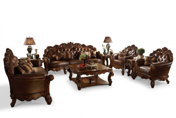 Leather sofa set couch group Chesterfield sofa baroque
