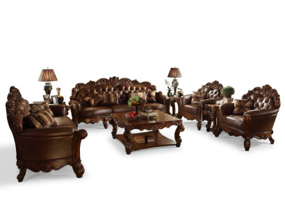 Leather sofa set couch group Chesterfield sofa baroque