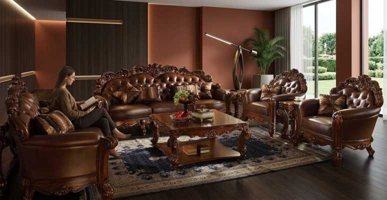 Sofa set 3+4 seat set design sofas upholstered couches leather 2-piece Chesterfield