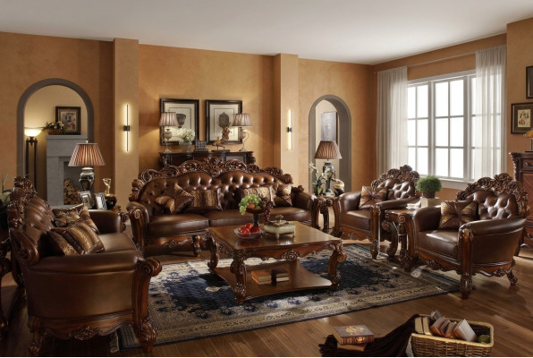 Sofa set 3+4 seat set design sofas upholstered couches leather 2-piece Chesterfield