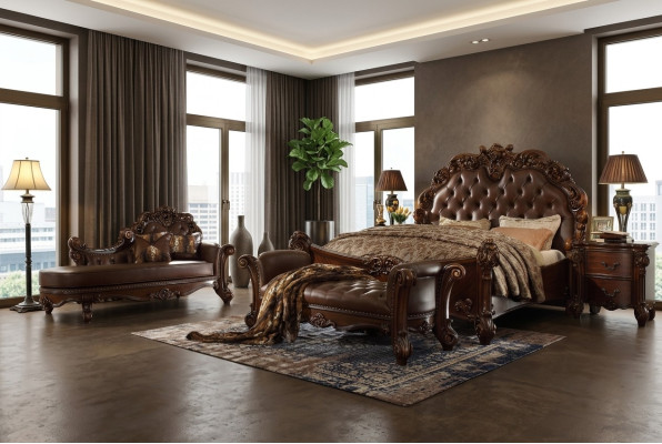 Royal double bed with 2x nightstand console complete set