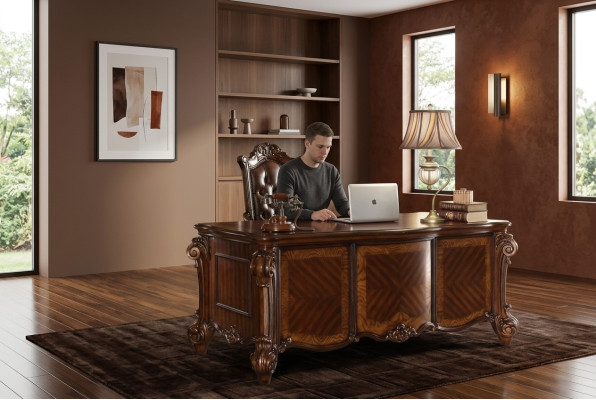 Office Classic Desk Shelf Computer Secretary Table Tables Shelves