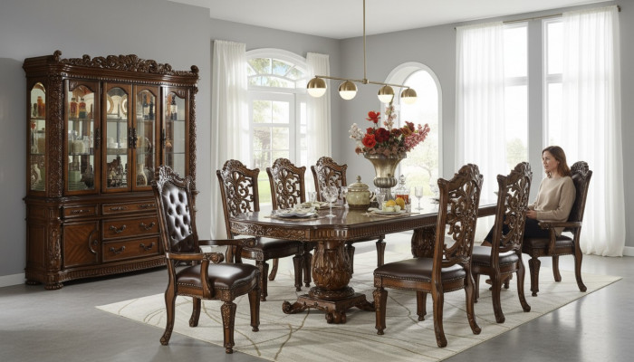 Baroque Rococo Style Furniture Dining Table Set Dining Room Carved