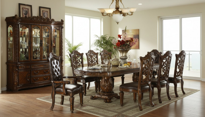 Baroque Rococo Style Furniture Dining Table Set Dining Room Carved