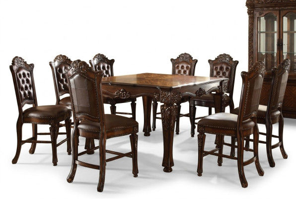Designer dining room furniture rectangular wood table x8 chairs 9-piece set