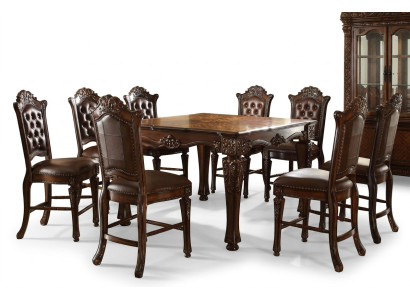 Designer dining room furniture rectangular wood table x8 chairs 9-piece set