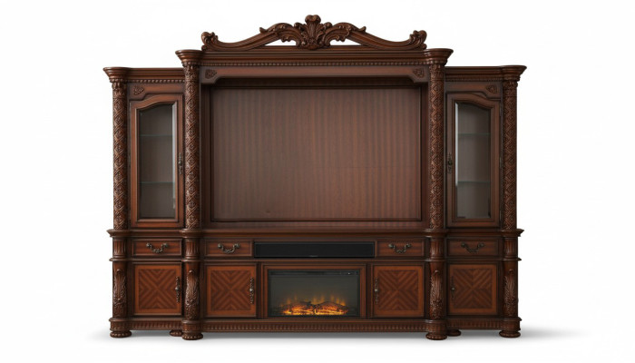 Designer living room classical decorative TV wall unit media wall TV wall