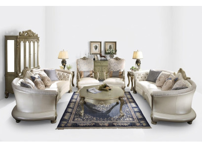 Complete set sofa suite 4+4 seater + coffee table designer living landscape
