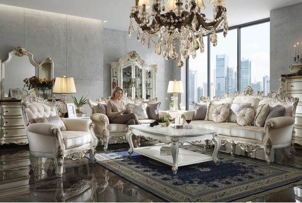 Luxury Chesterfield Sofa Set 3+2+1 Seater with Furniture Coffee Table Couch