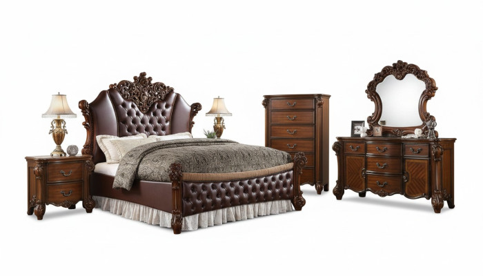 Bed pillow design luxury hotel double beds sleep room leather decoration