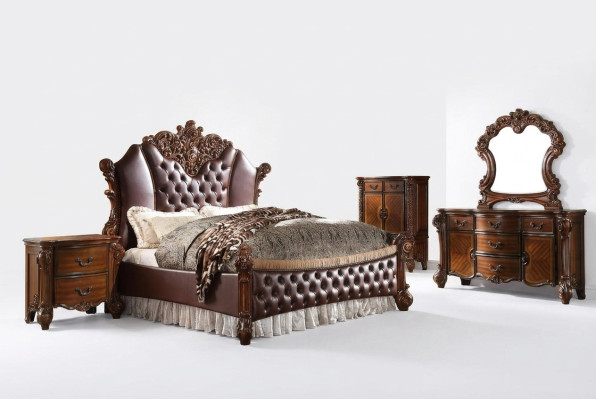 Bed 2x Nightstands 3-piece Set Furniture Baroque Rococo Bedroom 180x200