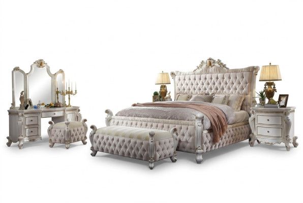 Classic bedroom set Baroque Rococo bed nightstand dresser