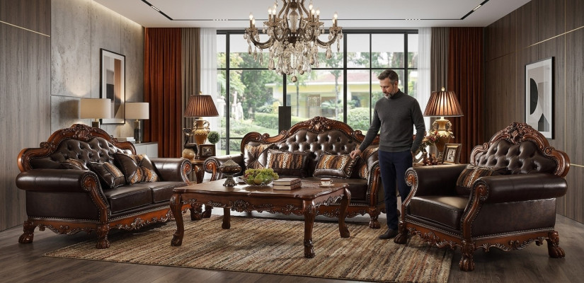 Carved furniture sofa set 3+2 seat sofa couch upholstery set group
