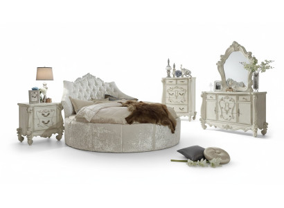 Round Velvet Bed Chesterfield Luxury Upholstered Round Beds Fabric Textile Hotel