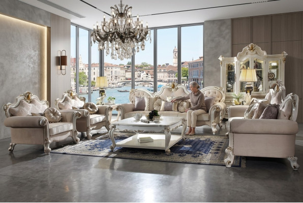 Classic Sofa Set 5-piece Set Coffee Table Sofa 3+2+1+1 Seater Couch