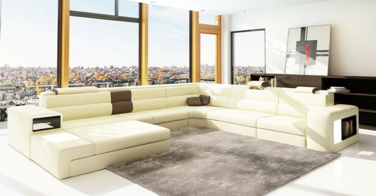 Couch living landscape corner suite design modern sofa U-shape leather