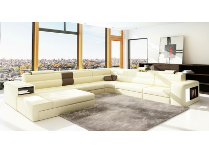 Couch living landscape corner suite design modern sofa U-shape leather