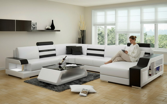 Corner sofa couch upholstery corner set living landscape leather design corner U shape