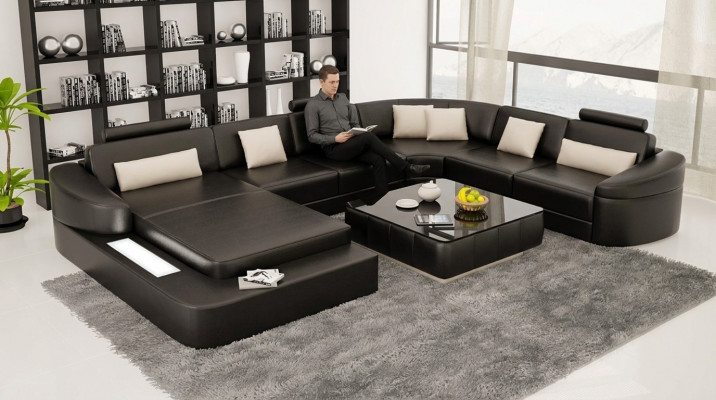 Leader Modern Couch Landscape Leather Sofa Sofa Suite Furniture Sofa U-Shape New