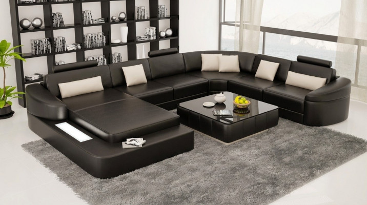 Leader Modern Couch Landscape Leather Sofa Sofa Suite Furniture Sofa U-Shape New