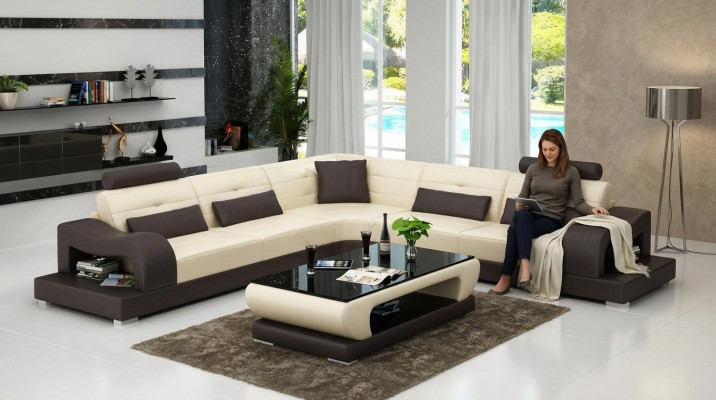 Leather sofa couch living landscape L shape decor design modern sofa corner sofas