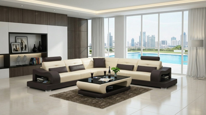 Leather sofa couch living landscape L shape decor design modern sofa corner sofas