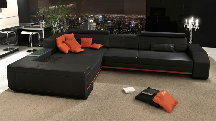 L-shaped leather sofa couch living landscape suite design corner sofa