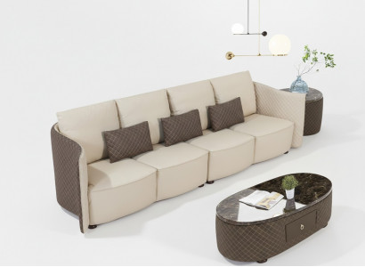 Sofa Couch Upholstery Sofas 4-Seater Textile large XXL Living Room Couches Leather