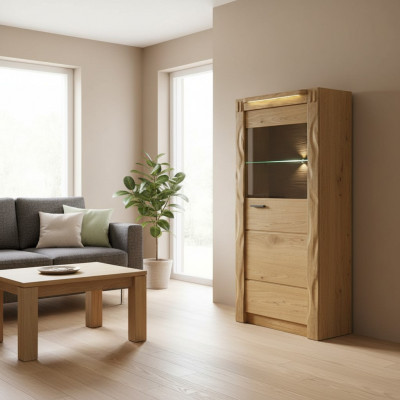 Wall cabinet cabinets showcase glass design tall wood showcases living room furniture