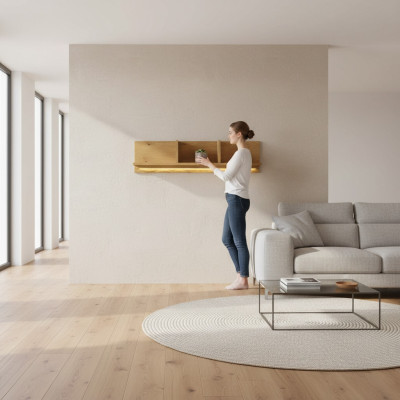 Wall shelf wall shelf shelf bookcase living wall living room wall shelf 151x38cm