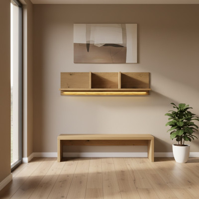 Wall shelf wall shelf shelf bookcase living wall living room wall shelf 151x38cm