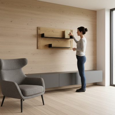 Wall shelf wall shelf shelf bookshelf wall unit living room wall shelf 116x60cm