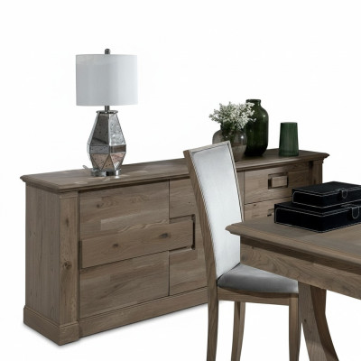 Chest of drawers with mirror XXL sideboard wood new dresser 2-piece wood set