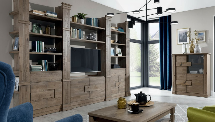 Living room wall unit cabinet system country house dresser TV