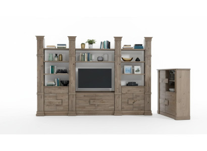 Living room wall unit cabinet system country house dresser TV