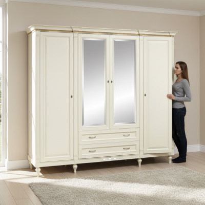 Classic wardrobes wardrobe wall unit 4 doors wooden furniture bedroom