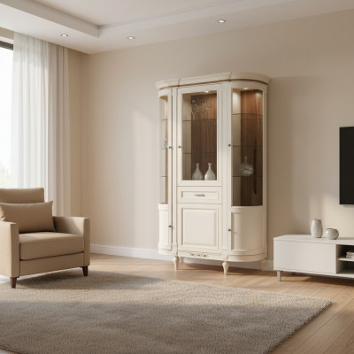 Classic cabinets, showcase, wood, noble luxury, glass cabinet, wooden shelf