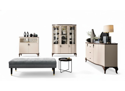 Living room furniture set - sideboard, bar cabinet, display cabinet 3-piece set design