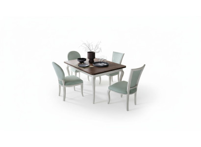 Classic dining table set, wooden table, dining room, 4x chairs, chair set
