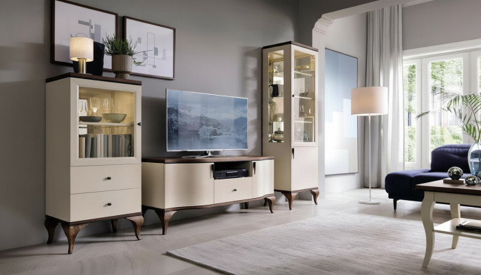 Design glass cabinet living room display cabinet shelf sideboard wood