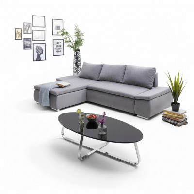 Sofa bed design, corner sofa, L-shape, bed function, couch, textile sofas, fabric